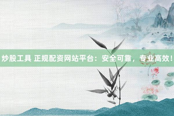 炒股工具 正规配资网站平台：安全可靠，专业高效！