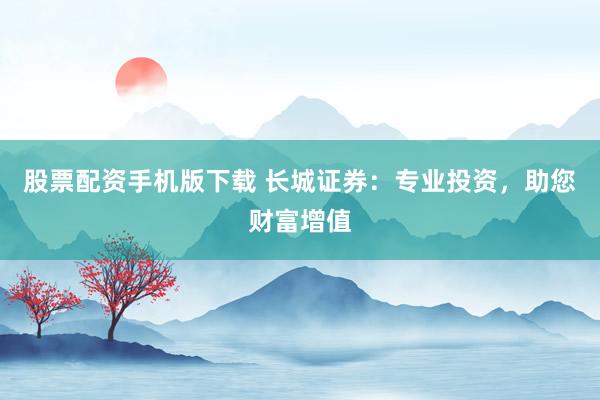 股票配资手机版下载 长城证券：专业投资，助您财富增值