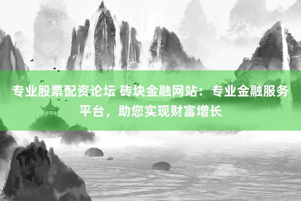 专业股票配资论坛 砖块金融网站：专业金融服务平台，助您实现财富增长