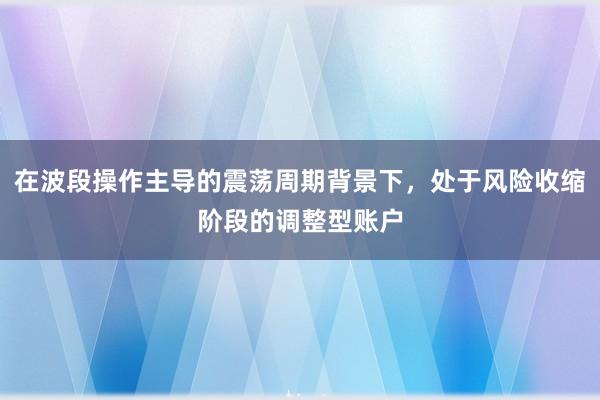 在波段操作主导的震荡周期背景下，处于风险收缩阶段的调整型账户