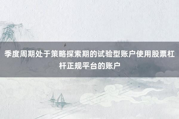 季度周期处于策略探索期的试验型账户使用股票杠杆正规平台的账户