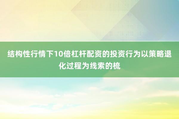 结构性行情下10倍杠杆配资的投资行为以策略退化过程为线索的梳