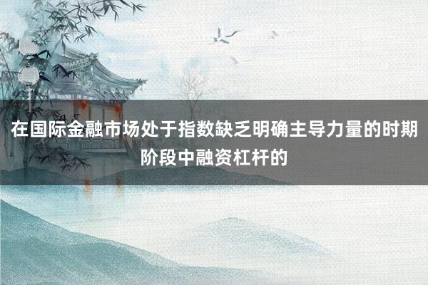 在国际金融市场处于指数缺乏明确主导力量的时期阶段中融资杠杆的