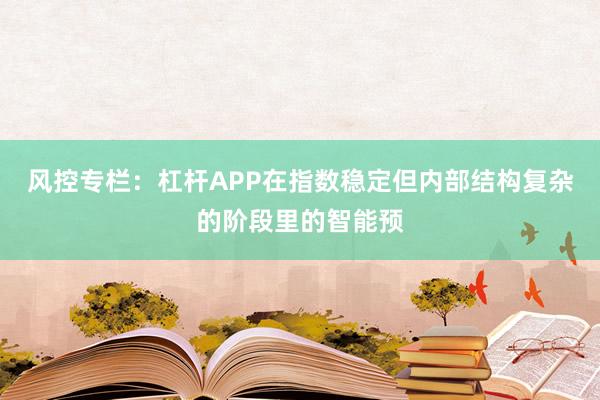 风控专栏：杠杆APP在指数稳定但内部结构复杂的阶段里的智能预