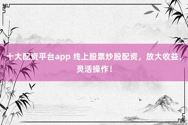 十大配资平台app 线上股票炒股配资，放大收益，灵活操作！