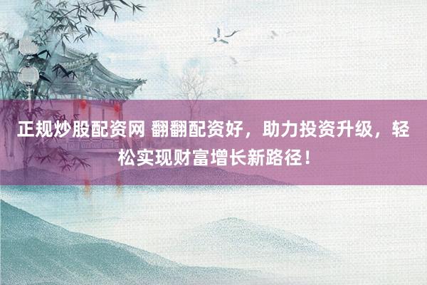 正规炒股配资网 翻翻配资好，助力投资升级，轻松实现财富增长新路径！