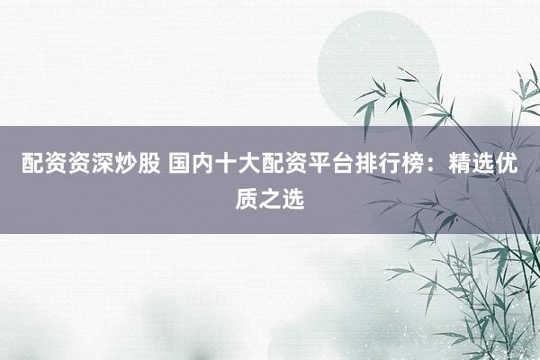 配资资深炒股 国内十大配资平台排行榜：精选优质之选